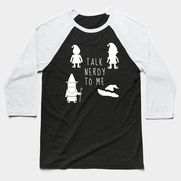 Talk Nerdy to Me Baseball T-Shirt by JD McCroskey Bookish Merch